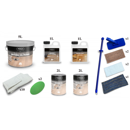 Kit Saving: DC076 (c) Woca Invisible Oil system floor, oak and other hardwoods, work by hand, 16 to 35m2  (DC)